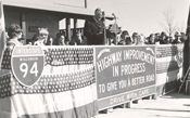 Governor Warren Knowles at the ribbon-cutting ceremony for the final section of I-94 in Jefferson County - October 27, 1965