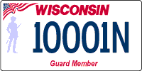 Wisconsin national guard license plate