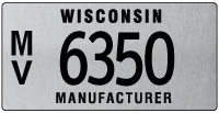 Manufacturer license plate issued 2011
