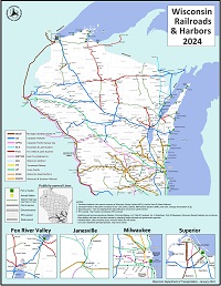 Wisconsin Railroads & Harbors Map