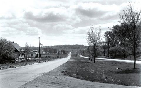 Historical view of Blue Mound Road