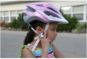 Bike Helmet v-strap adjustment