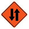 Two way traffic road sign