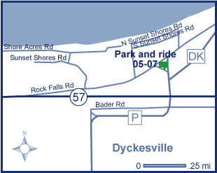 Map of Brown County park and ride lot Dyckesville (WIS 57/County DK) #0507