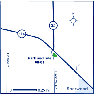 Map of Calumet County park and ride lot Sherwood (WIS 55/WIS 114) #0801
