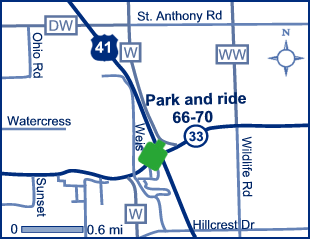 Map of Washington County park and ride lot Allenton (US 41/WIS 33) #6670