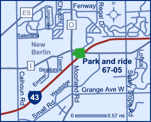 Map of Waukesha County park and ride lot New Berlin (I-43/County O) #6705