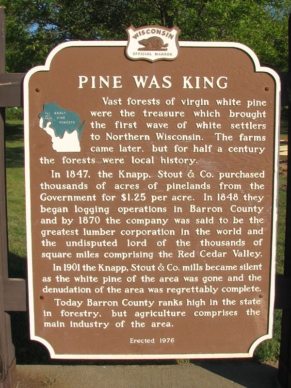 Pine Was King historical marker