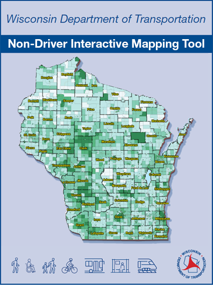 statewide picture showing relative population of non-drivers in Wisconsin