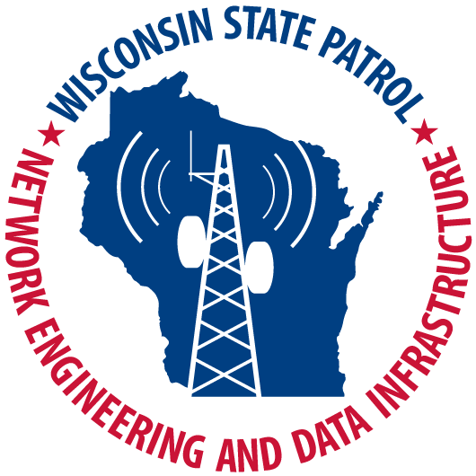 Logo for the Wisconsin State Patrol's Bureau of Network Engineering and Data Infrastructure
