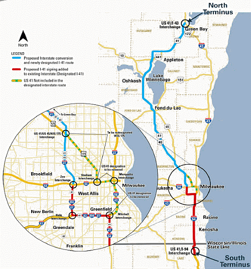 Us 41 Interstate conversion project map