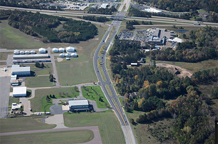 Aerial view of WIS 66.