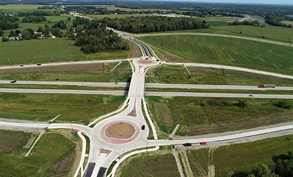 Roundabout at WIS 29 and County VV interchange