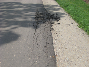 Broken pavement