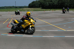 Motorcycle on course
