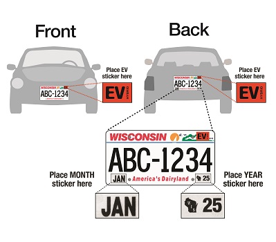 Wisconsin DMV Official Government Site - Display of license plates and validation  stickers