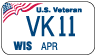 U.S. Veteran motorcycle license plate​