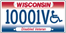 Disabled​ veteran license plate