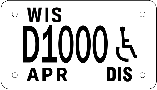 Disabled motorcycle plate