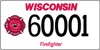 Firefighter license plate - white