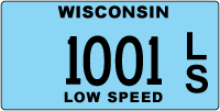 Low speed vehicle license plate