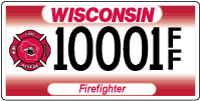 Firefighter license plate - red