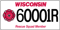 Rescue squad member license plate