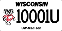 UW-Madison sample license plate