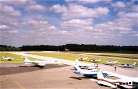 Aircrafts along a runway