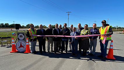 WisDOT and tribal representatives at the ribon cutting for WIS 29 and County VV.