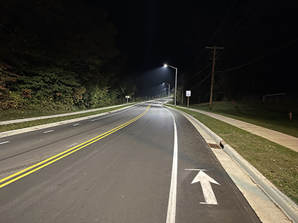 WIS 47 in Keshena after lighting was installed, there is improved visibility.
