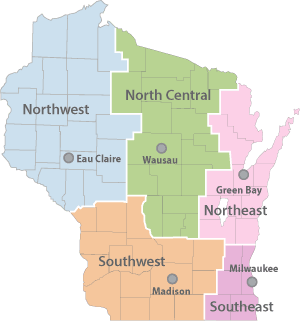 Regional map of Wisconsin