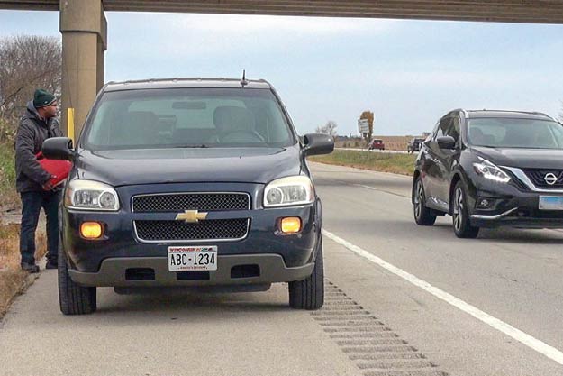 Image of vehicle pulled over on side of road