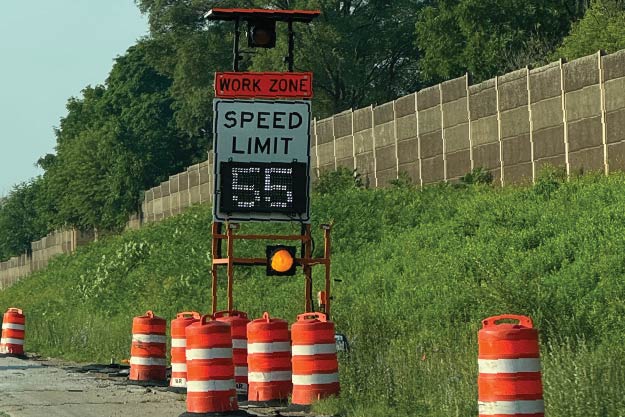 Image of electronic variable speed limit sign