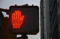 Crosswalk light red hand