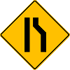 right lane ends sign