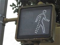 Crosswalk light walking