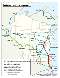 Wisconsin Amtrak Service map