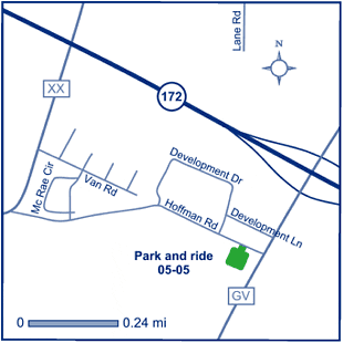 Map of Brown County park and ride lot Bellevue (WIS 172/County GV) #0505