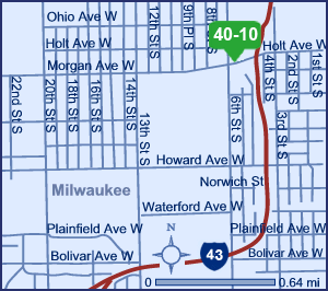 Map of Milwaukee County Park and ride lot Milwaukee (I-94/I-43/US 41/Holt Ave.) #4010