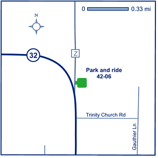 Map of Oconto County park and ride lot Suring (WIS 32/County Z) #4206