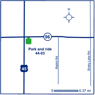 Map of Outagamie County park and ride lot Dale (US 45/WIS 96) #4403