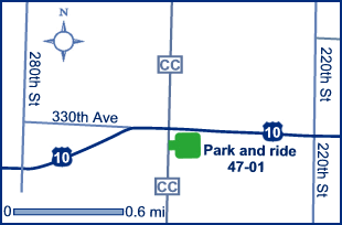 Map of Pierce County park and ride lot Plum City (US 10/County CC) #4701