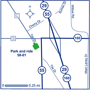 Map of Park and ride lot Shawano County, Angelica (WIS 29/WIS 55/WIS 160) #5801