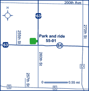 Map of St. Croix County park and ride lot Forest (US 63/WIS 64) #5501