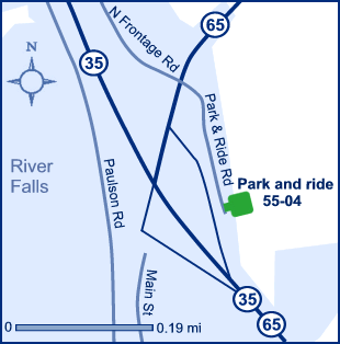 Map of St. Croix County park and ride lot River Falls (WIS 35/WIS 65) #5504