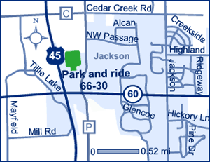 Map of Washington County park and ride lot Jackson (County P/WIS 60) #6630
