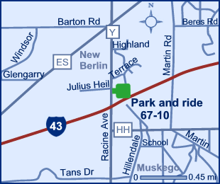 Map of Waukesha County park and ride lot New Berlin (I-43/County Y) #6710