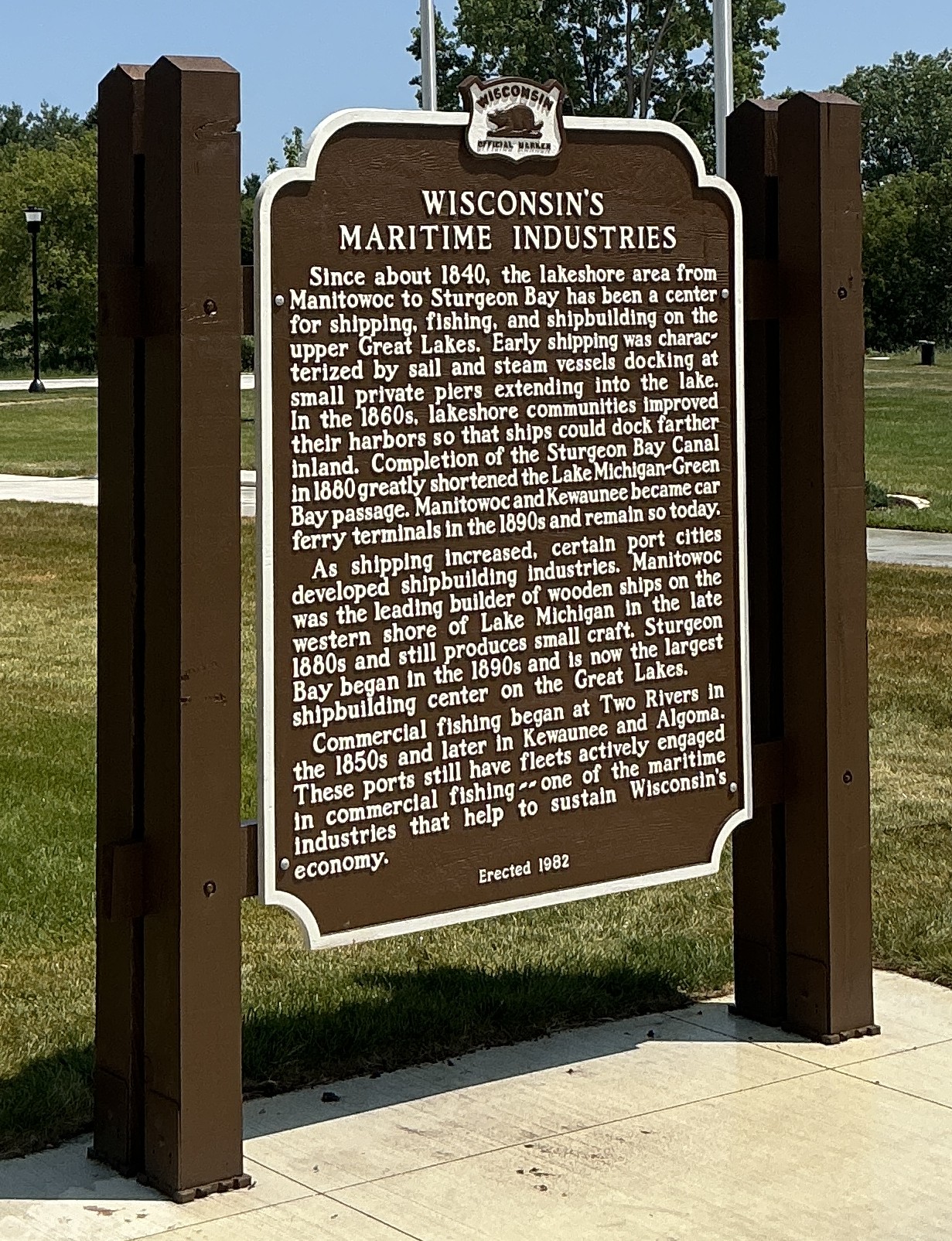 Wisconsin's Maritime Industry Historical Marker