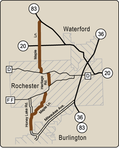 map of Rustic Road 2